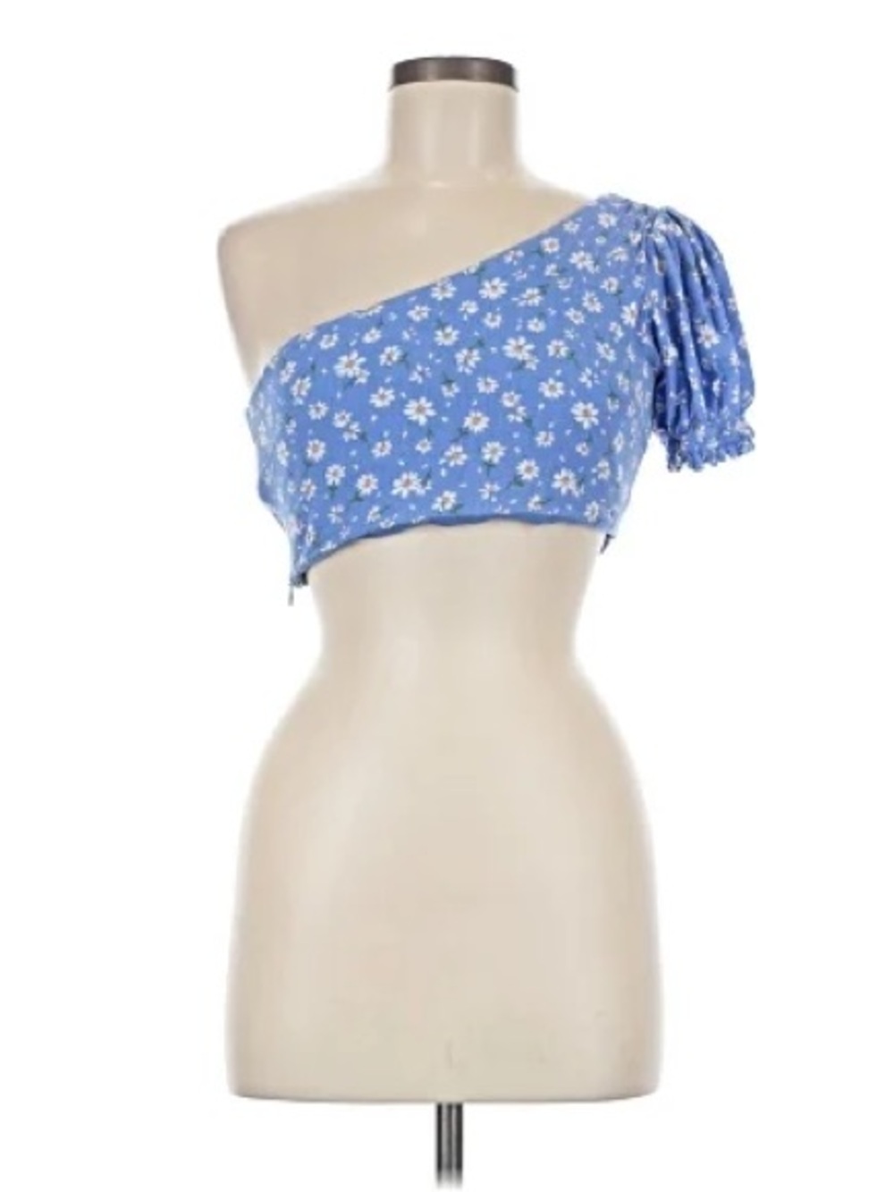 Seven Wonders Blue Crop Top Off One Shoulder